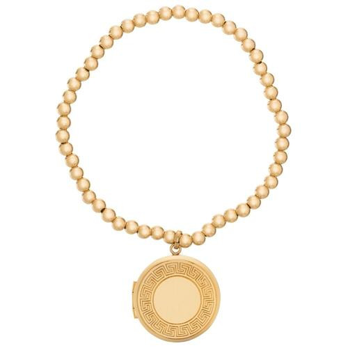 Classic Gold 3mm Bead Bracelet with Locket