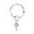 Big O Leather Key Ring - White Floral