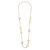 Gold Horsebit and Cotton Pearl Necklace