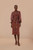FARM RIO TOUCANS SCARF CROSS STITCH EMBROIDERED LONG SLEEVE DRESS BURGUNDY
