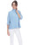 RAIN BOXY MOCK NECK 3/4 SLEEVE TOP ICE