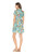 Button Tiered Dress, Teal Floral