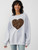 Alexa Oversized Sweatshirt - Leopard Heart Light Grey