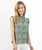 Mylie Flutter Sleeve Shirt, Hidden Giraffes Jungle Green