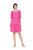 Puff Sleeve Tiered Dress-Pink