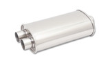Vibrant Oval Muffler 3in Inlet Dual Outlet for Universal 5x9x15 StreetPowerS