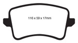 EBC Redstuff Ceramic Low Dust Brake Pads for 2008-2018 Audi A4, Audi A4 Quattro