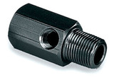Moroso Fuel Pressure Fitting Aluminum Straight Adapter w/ 1/8" Gauge Port Black
