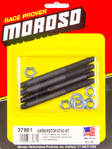 Moroso Carburetor Stud Set 3.5in Bullet Nose 5/16-18 24 Steel Zinc Set 4