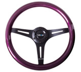 NRG 350mm Classic Wood Grain Steering Wheel Purple Pearl Flake Paint