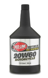 Red Line 20W60 Motorcycle Oil Quart 2100 PPM for Powersports Engines Protection