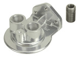 Derale 25708 Oil Filter Mount 3/4-16 Thread 1/2 NPT Ports Up Polished Aluminum