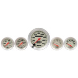 5-Piece Analog Gauge Set - White Face, Equus E8500, 8000 Series, New