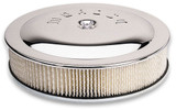 Moroso 14in Flat Bottom Air Cleaner Chrome Finish 3in Filter Element