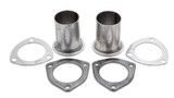 Flowtech Exhaust Collector Reducer 2.5" to 2.25" 3-Bolt Steel w/ Gaskets Pair