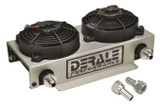 Derale 15840 Plate Type Aluminum Fluid Cooler w/Fan 8AN Universal Engine Cooling