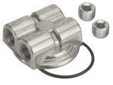 Derale Universal Oil Filter Adapter Bypass Polished Block Mount Dual 1/2 NPT
