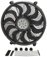 Derale 18217 17" High Output Electric Cooling Fan Kit 2400 CFM Curved Blade