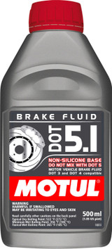 Motul DOT 5.1 Fully Synthetic Brake Fluid 0.5L 16.9oz ABS Hydraulic System
