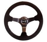 NRG Odi Bakchis 350mm Black Suede Reinforced Steering Wheel