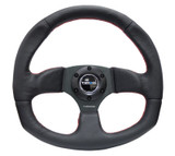 NRG Reinforced Leather Steering Wheel Red Stitching 320mm x 330mm Racing