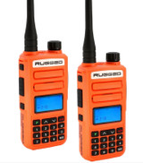 Rugged Radios GMR2 PLUS 2-Pack GMRS FRS Handheld Radios Safety Orange