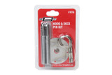 Mr Gasket 1016 Hood Pin Kit 7/16-20 4in Chrome w/ Scuff Plates Pair
