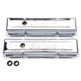 Edelbrock Signature Series Tall Valve Cover Chrome Steel for Small Block Chevy