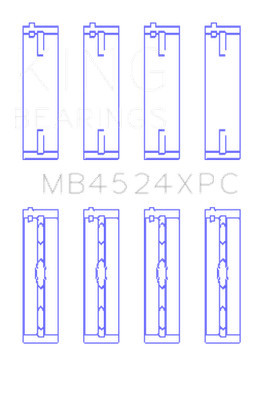 For King Nissan VR38DETT Pmaxkote Crankshaft Main Bearing Set - Size STDX