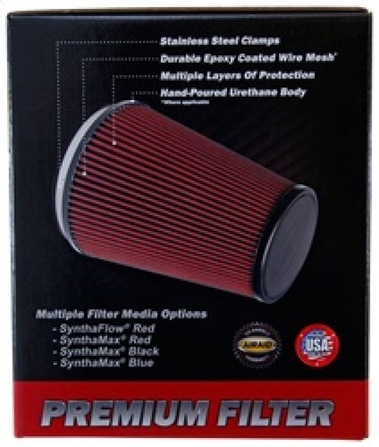 Airaid Universal Air Filter Cone 6in Flange 7in Height Red Dry Washable