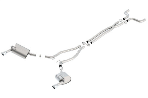 Borla Cat Back Exhaust Kit With Pipe T304 Tips for 2014-2015 Chevrolet Camaro
