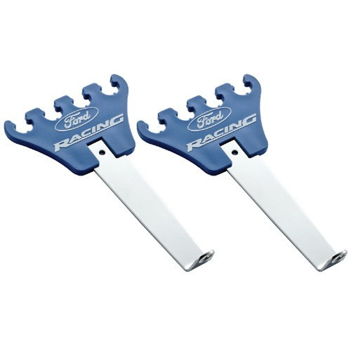 Ford Racing Spark Plug Wire Looms 4-Wire Pair Blue Chrome Bracket 302-636