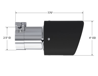 MBRP For T5123CF Universal Carbon Fiber Exhaust Tip - 4 Inch OD, 2.5 Inch Inlet