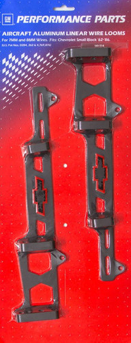 Proform SBC Wire Loom Kit Valve Cover Mount 7-8mm Black Bowtie Logo 141-714