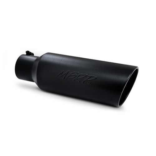 MBRP 6-Inch OD Black Coated Stainless Steel Exhaust Tip 4" Inlet 18" Long Tube
