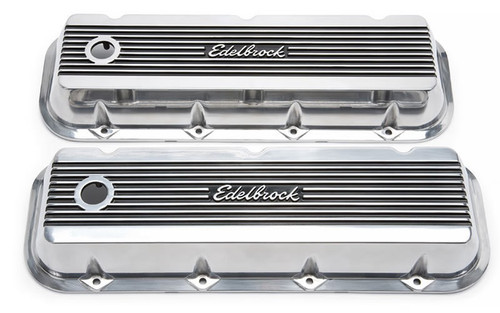 Edelbrock Elite II Valve Covers Short Finned For Big Block Chevy Polished