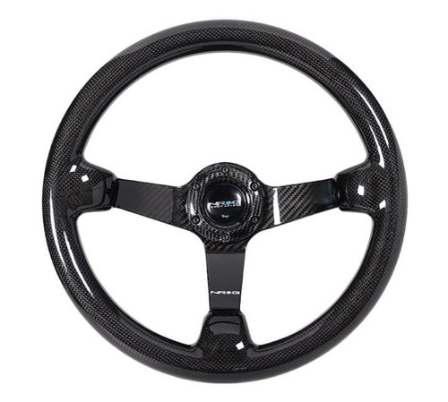 NRG Forged Carbon Fiber Steering Wheel 350mm 3in Deep Dish Lightweight Black