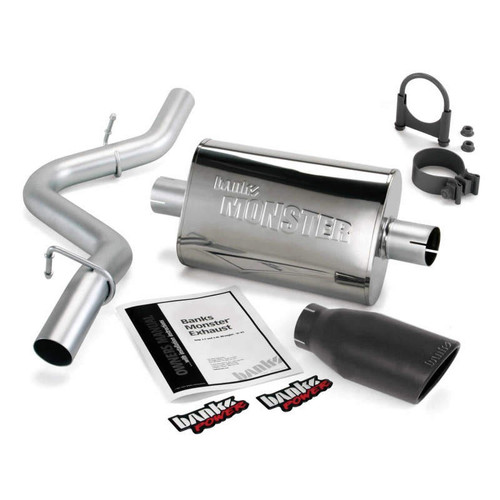 Banks Power Monster Exhaust System Jeep Wrangler 97-99 Black Tip