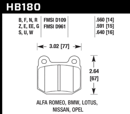 Hawk HPS 5.0 Front Brake Pads for Alfa Romeo GTV-6 BMW Performance