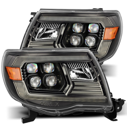 AlphaRex NOVA LED Projector Headlights For Toyota Tacoma 2005-2011 Black DRL