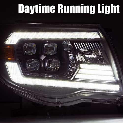 AlphaRex NOVA LED Projector Headlights For Toyota Tacoma 2005-2011 Black DRL