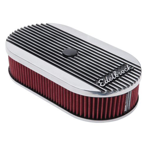 Edelbrock Elite II Oval Air Cleaner 4273 for 4-Bbl Carburetors - Red Element