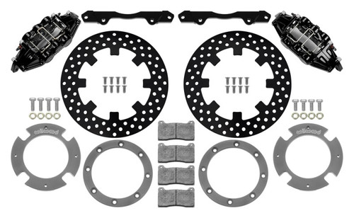 Wilwood 17-21 Can-Am X3RS Black 6-Piston Front Brake Kit Drilled Rotors