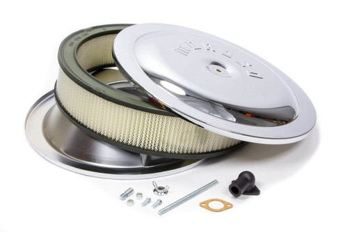 Moroso 14in Chrome Round Air Cleaner Assembly 3in Element