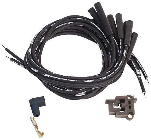 MSD Street Fire Spark Plug Wire Set 8mm Spiral Core Straight Boots Universal