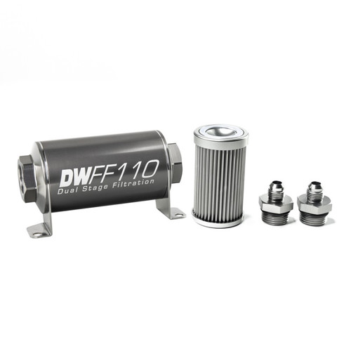 DeatschWerks Universal S-Steel 6AN Inline Fuel Filter Housing Kit 10 Micron