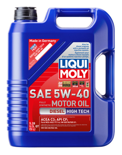 Liqui Moly Diesel High Tech 5W-40 Engine Oil 5L for VW Diesel Vehicles
