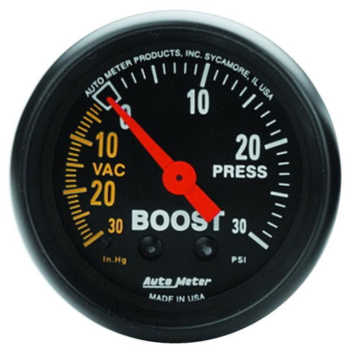AutoMeter 2614 Boost Vacuum Gauge 52mm 30 PSI Mechanical For Universal