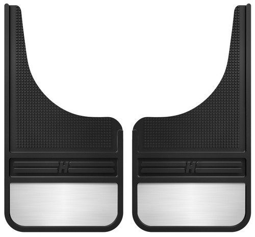 Husky Liners Universal 12in Wide Black Rubber Front Mud Flaps with Weight for
