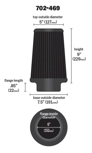 Airaid Universal High-Flow Cone Air Filter High-Performance Engine Intake